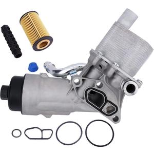 Engine Oil Cooler Filter Housing Kit with Gaskets, Cap & Seals - Replaces 55566784, 88179-91400 - Compatible with Buick & Chevy 1.4L Vehicles - Encore, Cruze, Cruze Limited, Sonic, Trax
