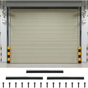 3" Roll up Garage Brush Seal for Top, 10ft Long Heavy Duty Garage Door Seal Nylon Brush with Aluminum Track No-Drill 45deg Holder for Commercial, Corrugated, Sliding Barn, Hangar Doors (Silver)
