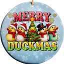 Merry Duckmas Christmas Ceramic Ornament, Duck Xmas Keepsake Decoration 2025, Funny Ducks Keepsake Decor, Newborn Baby Ornament