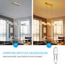 XINGQI 31.5" Gold Chandeliers for Dining Room Over Table Glass 8-Lights Kitchen Island Light Fixture Modern Farmhouse Sputnik Linear Chandeliers for Living Room Bedroom Rectangular