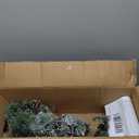 Skylety 3 Pcs Mini Christmas Tree Small Prelit Artificial Tree for Desktop Glittery Pine Miniature Christmas Trees with Light for Xmas Home Tabletop Decoration (Linen Base)