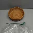 HITOMEN Handmade Rattan Bread Baskets Round Wicker Fruit Serving Storage Bowls, Natural Woven Decorative Kitchen Counter Organizing (Honey Brown) M-10.2"