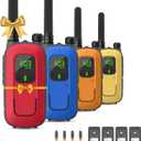 Radioddity FS-T3 Walkie Talkies for Adults Kids Long Range 4 Pack Rechargeable Walky Talky FRS Two Way Radio, 22 Channels USB Charging with Flashlight Earpiece for Camping