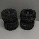 Acekeeps 4-Pack 1/8 Monster Truck Tires 3.8 Tires Mounted 17mm Hex Solid 6-Spoke Wheels OD 170mm for 1/8 Arrma 6S Traxxas Summit ERveo Redcat HPI JLB Cheetah RC Off-Road Car (Front and Rear)