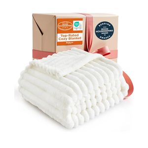 Bedsure GentleSoft White Throw Blanket for Couch - Soft Cozy Blankets for Women, Fluffy Fuzzy Fleece Throw for Girls, Birthday Gifts for Women Her, Room Home Boho Spring Decor, Off White, 50x60 Inches