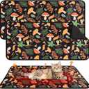 Homimp 2 Pcs Guinea Pig Pee Pads,Self Heating Guinea Pig Bed Pads for Winter Keep Warm,Washable&Anti Slip Small Animal Beds for Indoor Rabbit Hamster Squirrel Hedgehog Chinchilla Ferret,Black 24"x47"