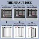 DEARBB Triple Lock Baby Gate for Stairs Doorways and House 31" to 86" Extra Wide Pressure Mounted Easy Walk Through Auto Close Safety Pet Gate Black 31.1-48.42"