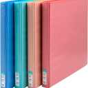 Yoobi 3 Ring Binders  0.5 Inch Binder with Round D Rings and 2 Pockets, Durable, PVC-Free Organizer with 120 Sheets Capacity, 4- Pack Colored Binders with Plastic Cover for Office Supplies (Multicolor)