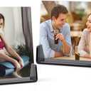 8x10 Acrylic Picture Frames 2 Pack, Frameless Photo Frame with Translucent Black Acrylic Base Stand for Tabletop or Desktop Horizontal and Vertical Display