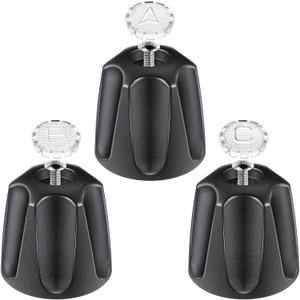 Dreyoo 3 Piece Metal Shower Knob Replacement Compatible with Price/Pfister Verve Tub Shower, Bathtub Faucet Handle Remodel Trim Kit Include 1 Hot 1 Cold 1 Diverter and 3 Screws (Matte Black)