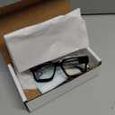 livho Oversized Eyewear Frame for Women and Men - Rectangle Fashion Glasses for Computer, Chic Preppy Frame (All Black)