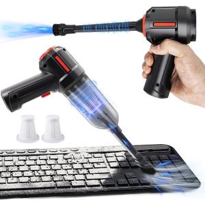 PeroBuno 3-in-1 Computer Vacuum Cleaner - Air Duster - for Keyboard Cleaning - Cordless Canned Air - Powerful 45000RPM - Energy-Efficient - Compressed Air