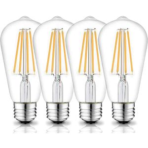 12V E26 LED Light Bulb 6W 3000K 60W Equivalent, Low Voltage AC/DC 12V/24V LED Bulbs for RV, Camper, Marine, Off Grid Cabin, 4 Pack