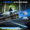 Rechargeable Flashlights High Lumens 100000 Long Distance, Single Click 3 Modes, Super Bright LED Flashlight USB C Long Lasting 15H, Powerful Strong Flash Light for Security Hiking Camping, 1 Pack