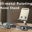 360Rotating Phone Stand Holder for Desk, Adjustable Cell Phone Metal Stand with Anti-Slip Base, Tablet Stand for All Mobile Phones, iPhone, iPad, Switch,etc