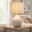 Signature Design by Ashley Ceramic Table Lamp, Bedside, Antique White