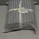 Striped Duvet Cover Set King Chic Linen Like Textured Bedding Set 100% Washed Cotton Comforter Cover for All Seasons 3 Pcs Breathable Durable Comfy (Dark Grey White Wide Pinstripes, King)