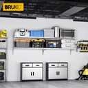 2 Tier 1.3x3ft Garage Shelving Wall Mounted, 15.6x36inch per Shelf Height Cassette Adjustable Floating Shelves, (White)