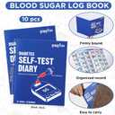 chiazllta 10 PCS Diabetes Blood Sugar Log Book & 2 Diabetes Food Chart & 2 Meal Planner Blood Sugar Log Book Pocket Size 3*4 Inch Mini Glucose Daily Journal Diabetes Self Test Diary at Each Meal(10)