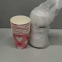 Jingmore 160 Pcs 12 oz Valentine's Day Disposable Coffee Cups with Lids Bulk Valentines Love Heart Paper Cup for Hot Chocolate Cocoa Tea for Galentines Anniversary Party Supplies (Pink Heart)