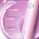 Rotating Electric Toothbrush with 8 Brush Heads for Adults and Kids, 3 Modes Rechargeable Power Toothbrush with 2-Minute Smart Timer, 45-Day Battery Life (Pink)