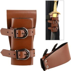NUMJAW Dagger Holster Adjuatable Costume Sword Frog Medieval Renaissance Dagger Sword Sheath Cosplay Sword Belt Holder (Brown)