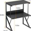 aboxoo Printer Stand for Desk, Desktop Printer Shelf Large 3-Tier Multi-Purpose Office Organization Shelves for Home Office, Black