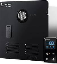 RV Tankless Water Heater, 65000 BTU with Showerhead Kit Control Panel 15 x 15 in White Door, 12V On Demand Instant Hot Water Heater for RV Camping, Propane Gas, White