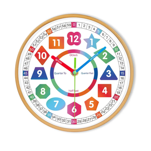 Wall Clock for KidsTelling Time Easily Teaching Clock Silent Non Ticking Battery Operated Colorful Teaching Time Clock Decorative for Kids Room Classroom School Playroom (10 Inch)