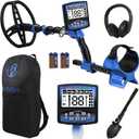 Professional Metal Detector for Adults,12" IP68 Waterproof Search Coil with LCD Backlight,5 Modes Gold Detector,Advanced DSP Chip&High Accuracy System for Beach/Gold Hunting(Blue)