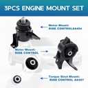 Engine Motor and Transmission Mount Kit, Compatible with 2003-2008 Mazda 6 2.3L L4 Engine,Replace OE A3907 GJ6A39070 A6494 GK2E39060D A6497 GK2A3904XB GK2A39040 GK2A39040A Set of 3