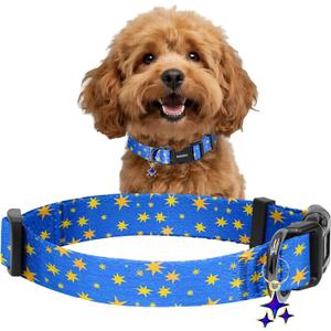2 x Kazazoo Dog Collar Cute and Soft Nylon Puppy Collar for Boy and Girl, Adjustable Dog Collars for Small Medium Dogs, Blue Sky-S