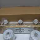 3 Light Modern Bathroom Light Fixtures Over Mirror, Brass Finish Vanity Lights for Bathroom Wall Sconces with Milky White Glass Shades, E26 Socket (Bulbs Not Included)