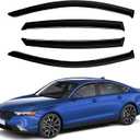 Canvcle Accord Rain Guards - Window Visors for Honda Accord 2023-2025 2026, Outside-Mount Side Window Wind Deflectors for Accord Accessories, Vent Visors Shades Rainproof Black 4PCS