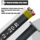 Garage Door Torsion Spring Set, Pair of 2" Electrophoresis Coated Garage Door Springs Replacement with 2 Non-Slip Winding Bars and Bearing, Minimum 16000 Cycles (.207x2x20")