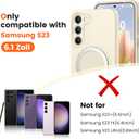 Liquid Silicone Case for Samsung Galaxy S23 with Magnetic Stand, Mil-Grade Drop Shockproof, Full Camera Protection Anti-Scratch Microfiber Lining Silicone Phone case, Beige