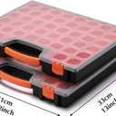 EMENTOL 2PCS Multi-Purpose Portable Organizer Box Set with 44-Removable Compartments, 2 Pieces Professional Boxes with Dimension 16.2"L*13"W*2.3"H