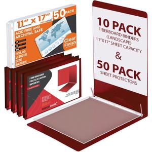 11x17 Binder, 10 Pack Heavy Duty Pressboard Report Cover - Performore
