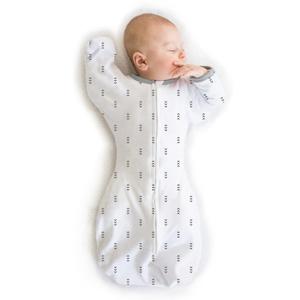 SwaddleDesigns Transitional Swaddle Sack, Arms Up Half-Length Sleeves & Mitten Cuffs, Swaddle for Newborn Transition to Baby Sleep Sack Wearable Blanket, Small, 0-3 month, 6-14 lb, Tiny Arrows