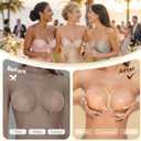 RELIRELIA Women's Sticky Self Adhesive Invisible Strapless Reusable Silicone Push Up Backless Bra