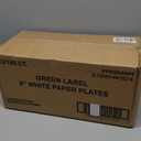 AJM Packaging PP9GRAWH Paper Plates, 9-Inch Diameter, White, 100/Pack, 12 Packs/Carton
