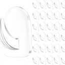 Queekay 30 Pieces Clear Adhesive Wall Hooks for Hanging, Transparent Reusable Seamless Hooks Small Acrylic Sticky Hangers with Non Marking Sticker for Kitchen Bathroom Bedroom Office