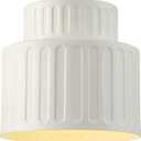 GLOBE Electric 66000135 1-Light Flush Mount Ceiling Light, Ceramic Effect Shade, Matte Off-White, Ribbed, Home Improvement, Dining Room, Kitchen