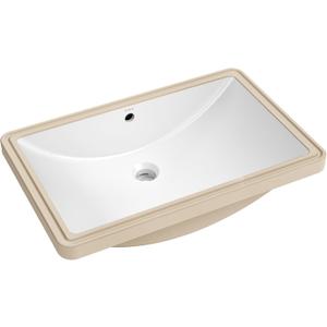 KRAUS Elavo 23 in. Rectangular Porcelain Ceramic Undermount Bathroom Sink in White with Overflow Drain, KCU-243