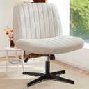 Simenmax Home Office Desk Chair, Mid-Century Inspired Adjustable Swivel Comfy Upholstered,Beige