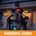 JOYIN 72" Halloween Decorations Outdoor Life-Size Scary Animated Witch with Spellbook, Halloween Animatronic Witch Decor with Sound Activation, Scary Haunted House Props for Garden Yard Lawn