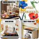 Floral Stove Top Cover for Electric Stove, Flower Range Covers, Butterfly Range Top Mat, Winter Holiday Cooktop Cover 28x20 inch, Glass Cooktop Covers for Kitchen Home Decor, Reusable Cover