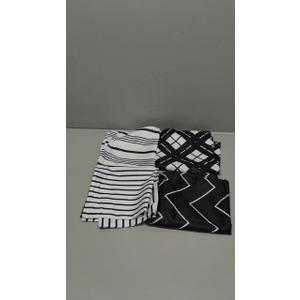 TAJWE Outdoor Waterproof Pillow Covers 16x16 Set of 4 Black and White Modern Geometry Stripe Decorative Cushion Cases for Patio Furniture Couch Porch