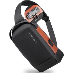 Kingsons Crossbody Bag for Men & Women Small Crossbody Casual Travel Tiny Sport Hiking Cycling Day Bag, Black, Tsa Lock Bag