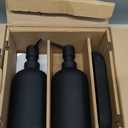 Ceramic Soap Dispenser Set - Elegant Hand Soap Pump with 4 Labels (Soap, Dishes, Lotion, Hands) - Durable & Stylish Design for Kitchen & Bathroom Decor, Refillable Liquid Soap Dispenser (3 Pack, Rubber Paint Black)